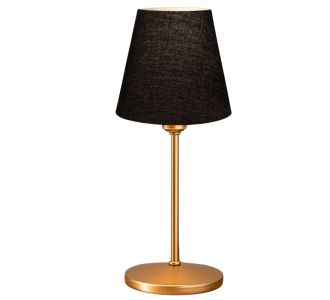Φωτιστικό επιτραπέζιο Santo Megapap E27 ύφασμα Pvc χρώμα μαύρο - χρυσό Ø13x37εκ. |  Επιτραπέζια στο espiti