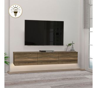 Έπιπλο τηλεόρασης επιτοίχιο Damla Megapap με LED χρώμα καρυδί 180x29,5x29,5εκ. |  Έπιπλα τηλεόρασης στο espiti