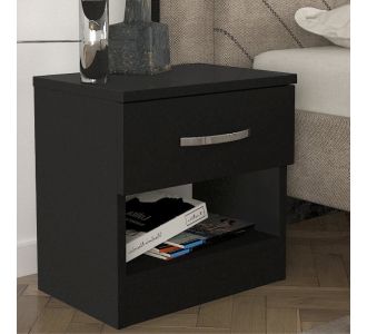 Κομοδίνο Lube Megapap χρώμα μαύρο 40x28,2x40εκ. |  Κομοδίνα στο espiti