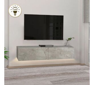 Έπιπλο τηλεόρασης επιτοίχιο Aristo Megapap με LED χρώμα λευκό εφέ μαρμάρου 135x31,6x25εκ. |  Έπιπλα τηλεόρασης στο espiti