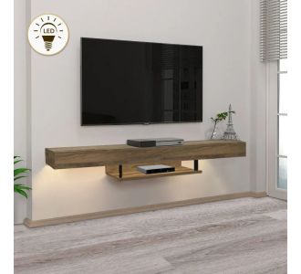 Έπιπλο τηλεόρασης επιτοίχιο Albares Megapap με LED χρώμα καρυδί 150x29,6x22εκ. |  Έπιπλα τηλεόρασης στο espiti
