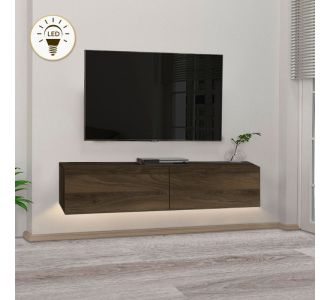 Έπιπλο τηλεόρασης επιτοίχιο Aristo Megapap με LED χρώμα καρυδί 135x31,6x25εκ. |  Έπιπλα τηλεόρασης στο espiti