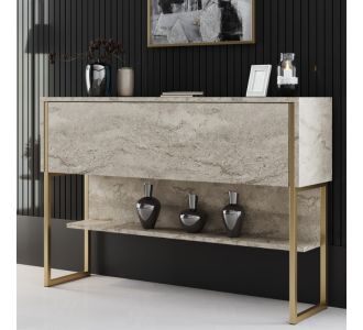 Μπουφές Luxe Megapap χρώμα travertine - χρυσό 120x30x80εκ. |  Μπουφέδες στο espiti