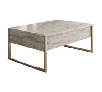 Τραπεζάκι σαλονιού Luxe Megapap χρώμα travertine - χρυσό 90x60x40εκ. |  Τραπεζάκια σαλονιού στο espiti