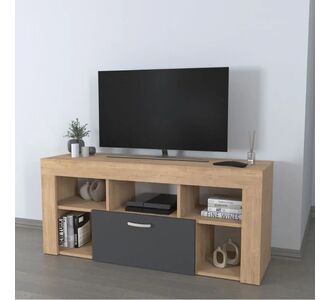 Έπιπλο τηλεόρασης Midili Megapap χρώμα sapphire oak - ανθρακί 135x42x60,7εκ. |  Έπιπλα τηλεόρασης στο espiti
