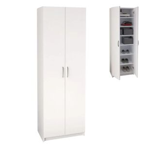 Παπουτσοθήκη Renso Megapap δίφυλλη χρώμα λευκό 59,8x37,8x178,5εκ. |  Παπουτσοθήκες στο espiti