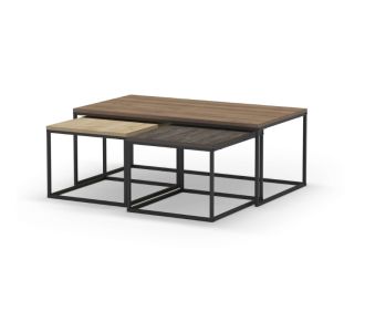 Τραπεζάκι σαλονιού σετ 3 τμχ. Camelia Megapap χρώμα ανοιχτό καρυδί - sapphire oak - καφέ 110x60x41,8εκ. |  Τραπεζάκια σαλονιού στο espiti