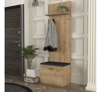 Έπιπλο εισόδου Track Megapap χρώμα sapphire oak 60x38,2x190εκ. |  Βιτρίνες - Έπιπλα εισόδου στο espiti