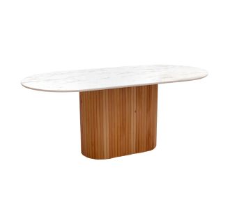 Τραπέζι Borno Megapap χρώμα φυσικό - λευκό εφέ μαρμάρου 180x89x75 εκ. |  Τραπέζια στο espiti