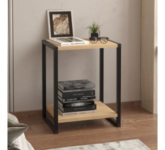 Κομοδίνο Gina Megapap χρώμα sapphire oak - μαύρο 39x30x48εκ. |  Κομοδίνα στο espiti