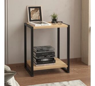 Κομοδίνο Gina Megapap χρώμα sapphire oak - μαύρο 39x30x48εκ. |  Κομοδίνα στο espiti