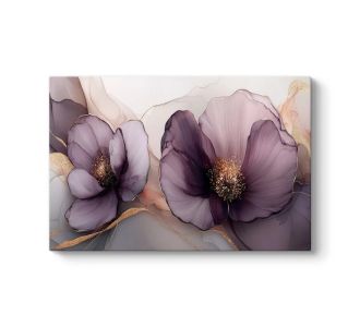 Πίνακας σε καμβά "Purple Peonies" Megapap ψηφιακής εκτύπωσης 100x70x3εκ. |  Πίνακες στο espiti