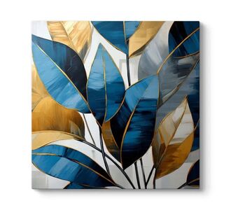Πίνακας σε καμβά "Botanical Leaves" Megapap ψηφιακής εκτύπωσης 100x100x3εκ. |  Πίνακες στο espiti
