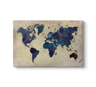 Πίνακας σε καμβά "World Map" Megapap ψηφιακής εκτύπωσης 125x80x3εκ. |  Επιπλα στο espiti