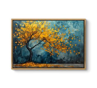 Πίνακας σε καμβά "Windblown Tree" Megapap ψηφιακής εκτύπωσης με κορνίζα χρώμα χρυσό 140x100x3εκ. |  Πίνακες στο espiti