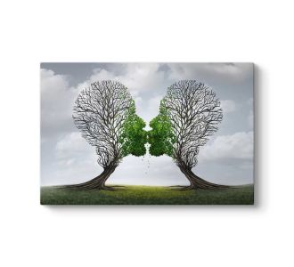 Πίνακας σε καμβά "Trees Growing With Love" Megapap ψηφιακής εκτύπωσης 100x70x3εκ. |  Πίνακες στο espiti