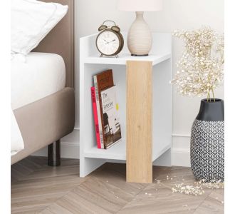Κομοδίνο Elos Megapap χρώμα λευκό - saphhire oak 30x31,7x55εκ. |  Κομοδίνα στο espiti