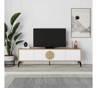 Έπιπλο τηλεόρασης Gora Megapap χρώμα sapphire oak - λευκό 180x35,6x51εκ. |  Έπιπλα τηλεόρασης στο espiti