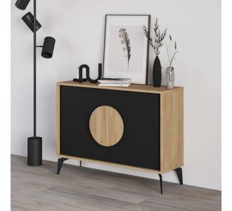 Μπουφές Gora Megapap χρώμα sapphire oak - silky black 110x40x82εκ. |  Μπουφέδες στο espiti
