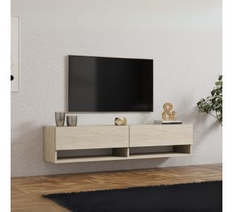 Έπιπλο τηλεόρασης επιτοίχιο Arges Megapap χρώμα travertine 140x29,6x30εκ. |  Έπιπλα τηλεόρασης στο espiti
