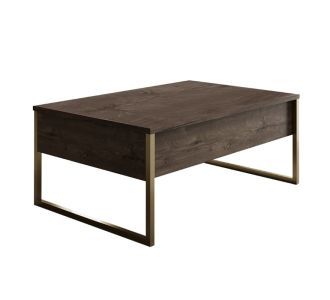 Τραπεζάκι σαλονιού Luxe Megapap χρώμα καρυδί - χρυσό 90x60x40εκ. |  Τραπεζάκια σαλονιού στο espiti
