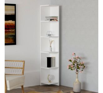 Βιβλιοθήκη γωνιακή Ravella Megapap χρώμα λευκό 25x25x160εκ. |  Βιβλιοθήκες στο espiti
