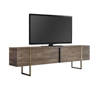 Έπιπλο τηλεόρασης Luxe Megapap χρώμα καρυδί - χρυσό 180x30x50εκ. |  Έπιπλα τηλεόρασης στο espiti