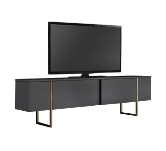 Έπιπλο τηλεόρασης Luxe Megapap χρώμα ανθρακί - χρυσό 180x30x50εκ. |  Έπιπλα τηλεόρασης στο espiti
