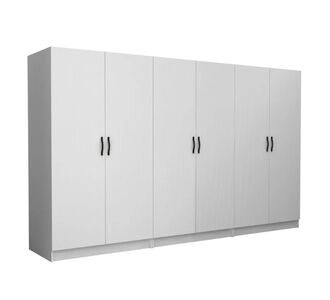 Ντουλάπα ρούχων Victoria Megapap εξάφυλλη χρώμα λευκό 300x60x181εκ. |  Ντουλάπες ρούχων στο espiti