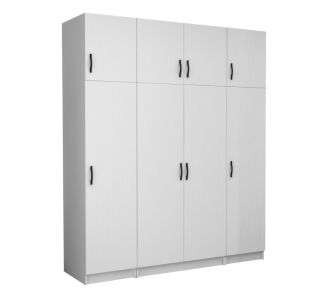 Ντουλάπα ρούχων Victoria Megapap τετράφυλλη με πατάρι χρώμα λευκό 200x60x240εκ. |  Ντουλάπες ρούχων στο espiti