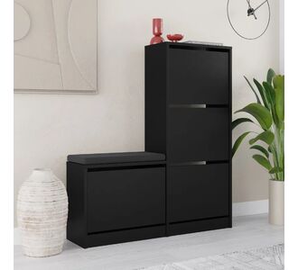 Παπουτσοθήκη μελαμίνης Dude Megapap χρώμα μαύρο 104,8x26x118,5εκ. |  Παπουτσοθήκες στο espiti