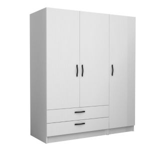 Ντουλάπα ρούχων Victoria Megapap τρίφυλλη με συρτάρια χρώμα λευκό 150x60x181εκ. |  Ντουλάπες ρούχων στο espiti