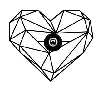 Απλίκα τοίχου Heart Megapap E27 μεταλλική χρώμα μαύρο 47x12x40εκ. |  Επιπλα στο espiti