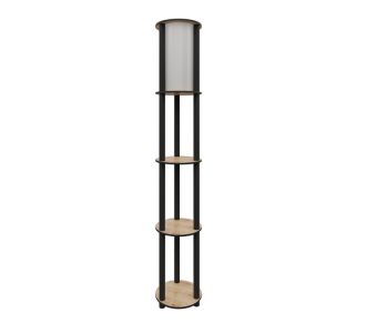 Φωτιστικό δαπέδου Nova Megapap MDF - PVC ύφασμα χρώμα καρυδί - μαύρο 24x25x150εκ. |  Δαπέδου στο espiti