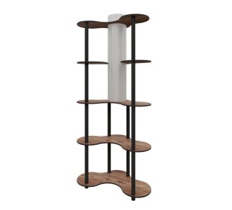 Φωτιστικό δαπέδου Nova II Megapap MDF - PVC ύφασμα χρώμα καρυδί - μαύρο 65x35x150εκ. |  Δαπέδου στο espiti