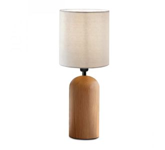 Φωτιστικό επιτραπέζιο Cora Megapap E14 ξύλινο - ύφασμα Pvc χρώμα φυσικό - κρεμ Ø15x35εκ. |  Επιτραπέζια στο espiti