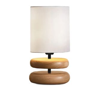 Φωτιστικό επιτραπέζιο Lucia Megapap E14 ξύλινο - ύφασμα Pvc χρώμα φυσικό - κρεμ Ø15x35εκ. |  Επιτραπέζια στο espiti