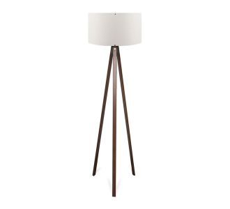 Φωτιστικό δαπέδου Rosling Megapap Mdf/ύφασμα Pvc χρώμα καρυδί - λευκό 38x38x140εκ. |  Δαπέδου στο espiti