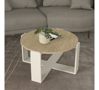 Τραπεζάκι σαλονιού Rebel Megapap χρώμα rota oak - sandstone Ø70x38εκ. |  Τραπεζάκια σαλονιού στο espiti