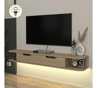 Έπιπλο τηλεόρασης επιτοίχιο Noland Megapap με LED χρώμα rota oak 150x35x19,2εκ. |  Έπιπλα τηλεόρασης στο espiti