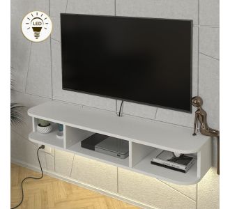 Έπιπλο τηλεόρασης επιτοίχιο Bask Megapap με LED χρώμα λευκό 120x29,6x19,2εκ. |  Έπιπλα τηλεόρασης στο espiti