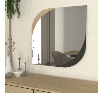 Καθρέπτης τοίχου Lava Μegapap χρώμα rota oak - ανθρακί 70x2,2x70εκ. |  Καθρέπτες στο espiti