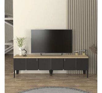 Έπιπλο τηλεόρασης Pedro Megapap χρώμα ανθρακί - rota oak 180x35x50,7εκ. |  Επιπλα στο espiti