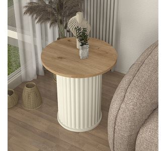 Τραπεζάκι βοηθητικό Bohema Megapap χρώμα ivory - sepet oak Ø50x53,2εκ. |  Τραπεζάκια βοηθητικά στο espiti