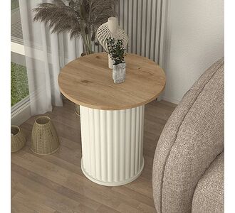 Τραπεζάκι βοηθητικό Bohema Megapap χρώμα ivory - sepet oak Ø50x53,2εκ. |  Τραπεζάκια βοηθητικά στο espiti