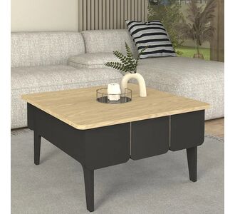 Τραπεζάκι σαλονιού Pedro Megapap χρώμα ανθρακί - rota oak 73,2x73,2x38,6εκ. |  Επιπλα στο espiti