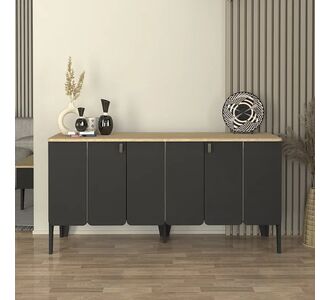 Μπουφές Pedro Megapap χρώμα ανθρακί - rota oak 150x45x75εκ. |  Επιπλα στο espiti