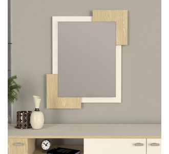 Καθρέπτης τοίχου Selinos Μegapap χρώμα sandstone - rota oak 65x2,2x85εκ. |  Καθρέπτες στο espiti