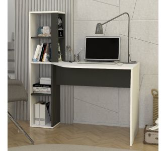 Γραφείο εργασίας Gemini Megapap χρώμα ανθρακί - λευκό 121,8x59,6x131,8εκ. |  Γραφεία στο espiti