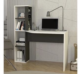 Γραφείο εργασίας Gemini Megapap χρώμα ανθρακί - λευκό 121,8x59,6x131,8εκ. |  Γραφεία στο espiti